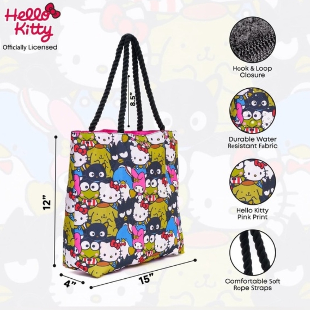 Hello Kitty Pink Print Tote Bag